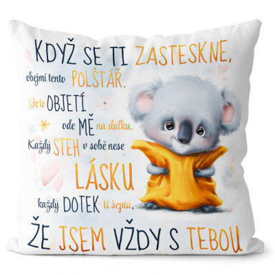 Polštář 40 x 40 cm - Obejmi - Koala