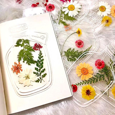 DIY herbář - samolepky na sušené květiny