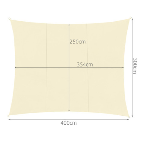 Sluneční plachta 4x3m béžová Gardlov 23144 ~ 10