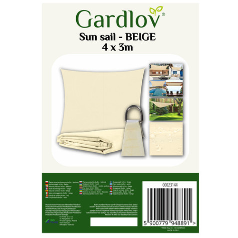 Sluneční plachta 4x3m béžová Gardlov 23144 ~ 14