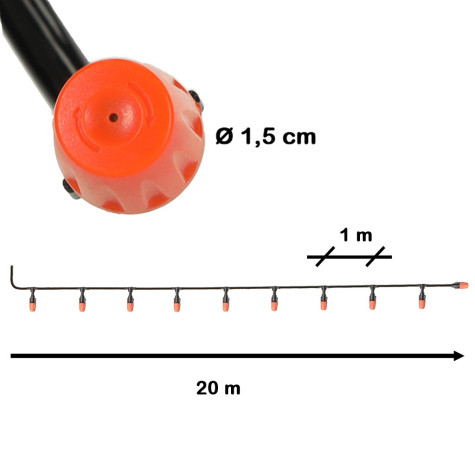 Vodní clona mlha zahradní zavlažovací systém 20 m ~ 7