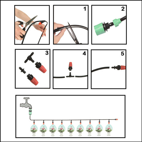 Vodní clona mlha zahradní zavlažovací systém 15 m ~ 8