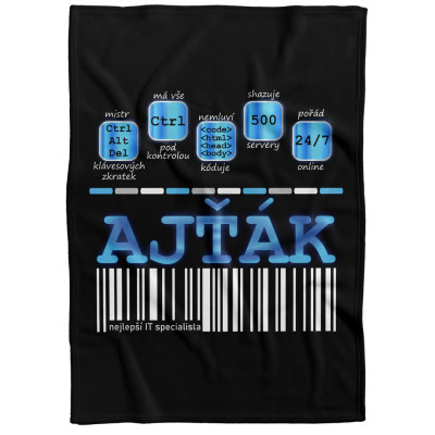 Deka 200 x 140 cm - Ajťák 100%