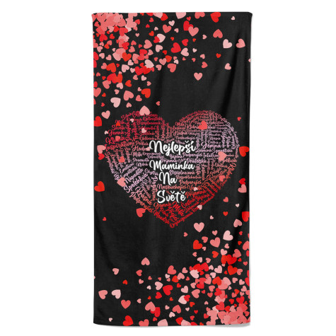 Osuška 140 x 70 cm - Srdce pro maminku ~ 1