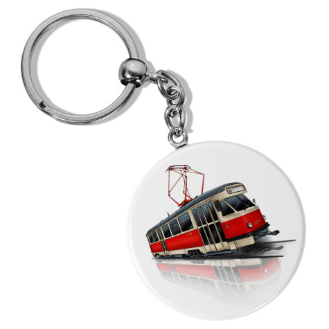 Klíčenka s otvírákem - Tramvaj T2 - červená ~ 1