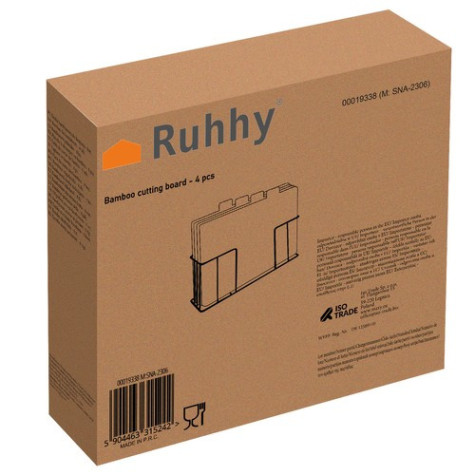 Sada bambusový prkének v kovovém stojanu 4 ks se značkou Ruhhy 19338 ~ 5