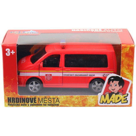 MaDe Auto na natažení Hasičská dodávka 14 cm ~ 2