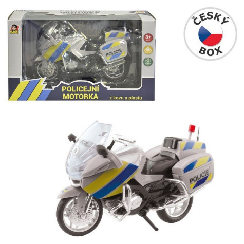 MaDe Motorka policejní kovová 18 cm stříbrná ~ 1