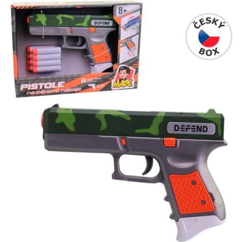 MaDe Pistole se pěnové náboje 8 ks 18,5x3x13cm maskáč ~ 1
