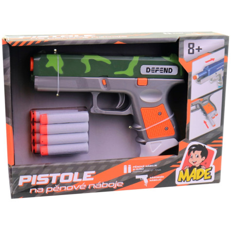 MaDe Pistole se pěnové náboje 8 ks 18,5x3x13cm maskáč ~ 3