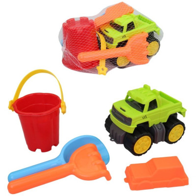 MaDe Souprava na písek s kyblíkem a autem 14x9,5x10cm