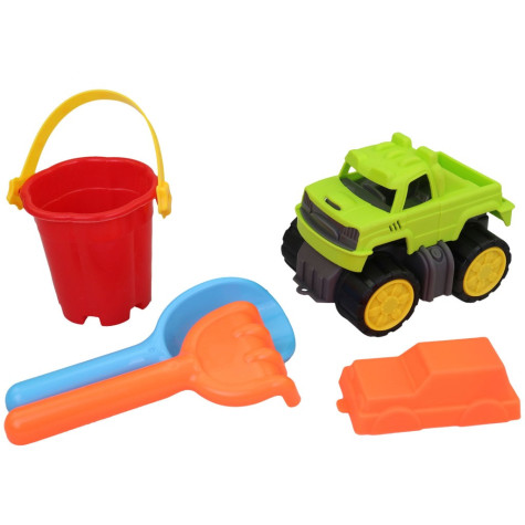 MaDe Souprava na písek s kyblíkem a autem 14x9,5x10cm ~ 3