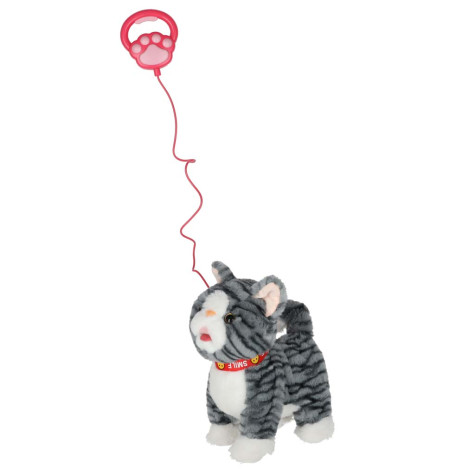 KIK Interaktivní kočka na vodítku - šedá ~ 6