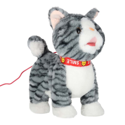 KIK Interaktivní kočka na vodítku - šedá ~ 7