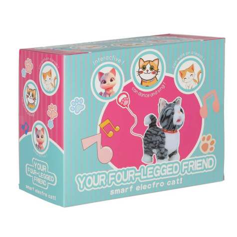 KIK Interaktivní kočka na vodítku - šedá ~ 10