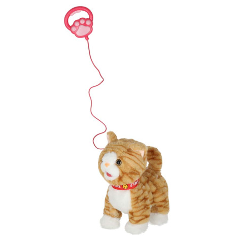 KIK Interaktivní kočka na vodítku - hnědá ~ 6