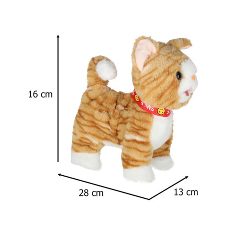 KIK Interaktivní kočka na vodítku - hnědá ~ 9