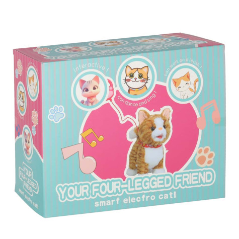 KIK Interaktivní kočka na vodítku - hnědá ~ 10