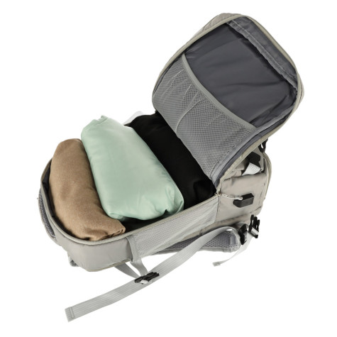 Cestovní batoh vodotěsný 45x16x28cm s USB kabelem - šedý ~ 5