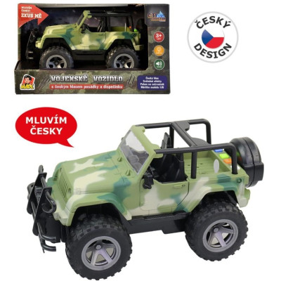 MaDe Vojenské vozidlo Jeep se zvukem a světlem
