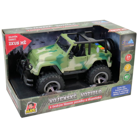 MaDe Vojenské vozidlo Jeep se zvukem a světlem ~ 5