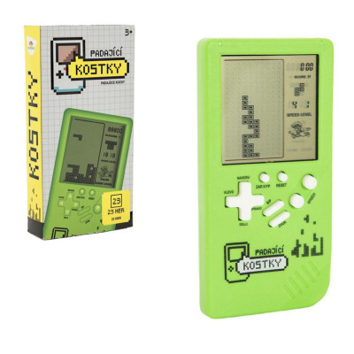 Teddies Digitální hra Padající kostky hlavolam 14x7cm - zelená