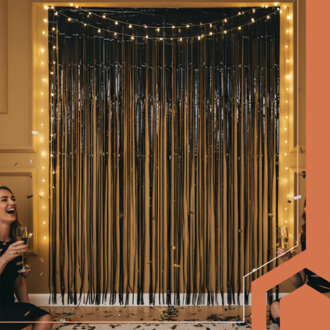 Dekorativní závěs 200x100cm černý Ruhhy 26172 ~ 3