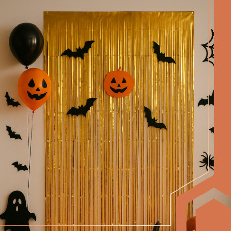 Dekorativní závěs 200x100cm zlatý Ruhhy 26173 ~ 3