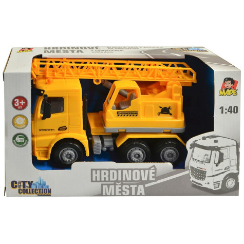 MaDe Auto stavební s plošinou na setrvačník 16 cm ~ 3