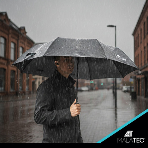 Skládací deštník vystřelovací 110 cm černý Malatec 3406 ~ 5