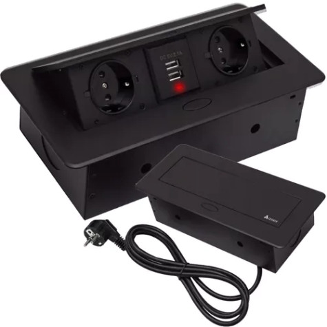 Výklopná zásuvka do pracovní desky černá Izoxis 21446 ~ 1