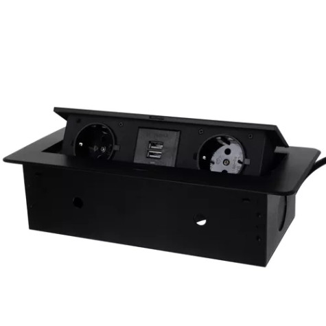 Výklopná zásuvka do pracovní desky černá Izoxis 21446 ~ 4