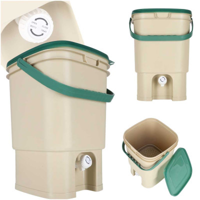 Domácí kompostér na bioodpad 15 l béžový LUARO