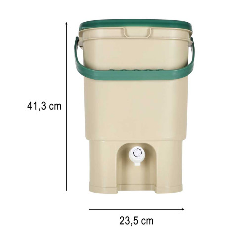 Domácí kompostér na bioodpad 15 l béžový LUARO ~ 10