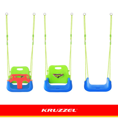 Dětská plastová houpačka 3v1 zelenomodrá Kruzzel 27358 ~ 4