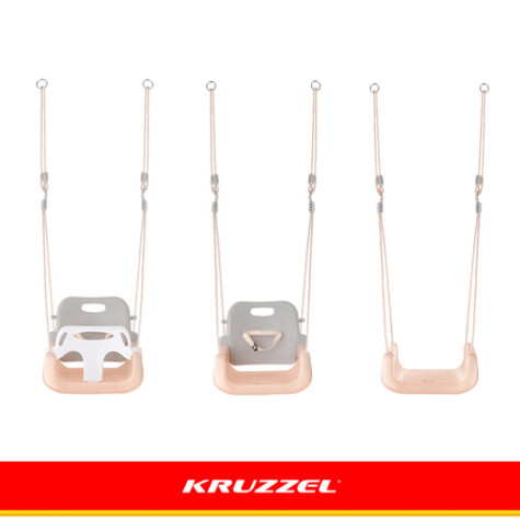 Dětská plastová houpačka 3v1 šedobéžová Kruzzel 27357 ~ 2