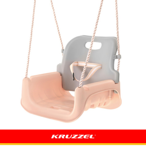 Dětská plastová houpačka 3v1 šedobéžová Kruzzel 27357 ~ 9