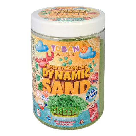 TUBAN Dynamický kinetický písek 1 kg - zelený ~ 1