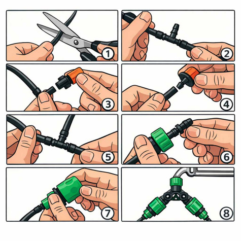 Zahradní zavlažovací systém s vodní clonou a mlhou 25m LUARO ~ 12