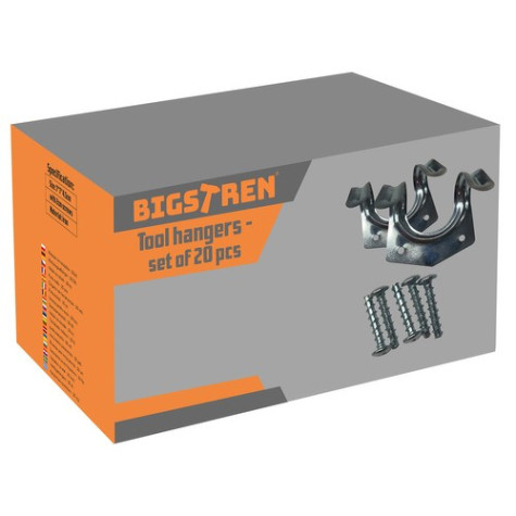 Věšák na nářadí kovový 20 ks Bigstren 22486 ~ 10