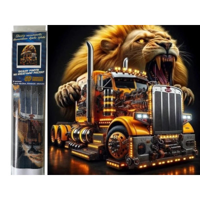 Norimpex Diamantový obrázek malování 30x40cm - Americký kamión se lvem