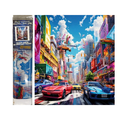 Norimpex Diamantový obrázek malování 30x40cm - Barevné město aut