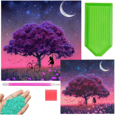 Norimpex Diamantový obrázek malování 30x40cm - Magický fialový strom