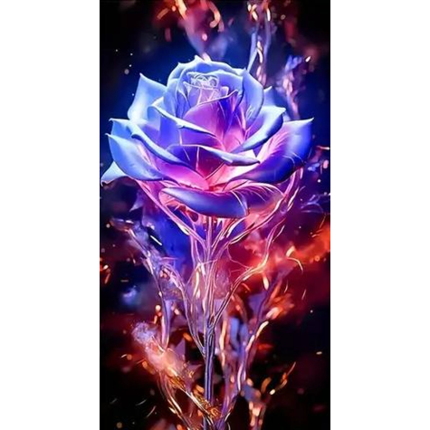 Norimpex Diamantový obrázek malování 30x40cm - Květ růže v žáru ~ 2