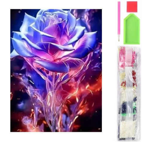 Norimpex Diamantový obrázek malování 30x40cm - Květ růže v žáru ~ 1