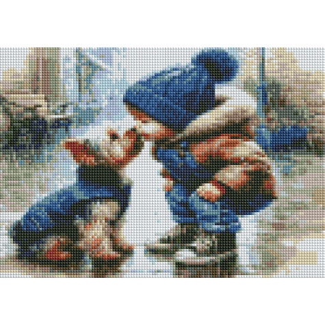 Norimpex Diamantový obrázek malování 30x40cm - Chlapeček s pejskem ~ 3