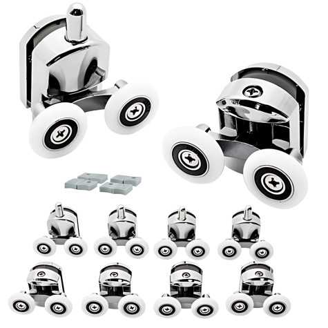 Pojezdová kolečka do sprchového koutu stříbrná 8 ks Ruhhy 22900 ~ 1