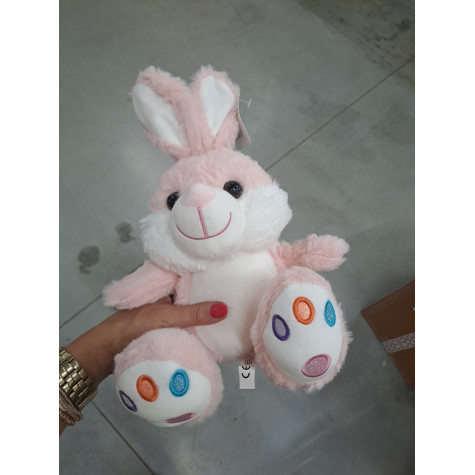 Králík plyšový 25 cm růžový ~ 4