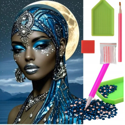 Norimpex Diamantový obrázek malování 30x40cm - Africká princezna při měsíci