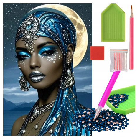 Norimpex Diamantový obrázek malování 30x40cm - Africká princezna při měsíci ~ 1